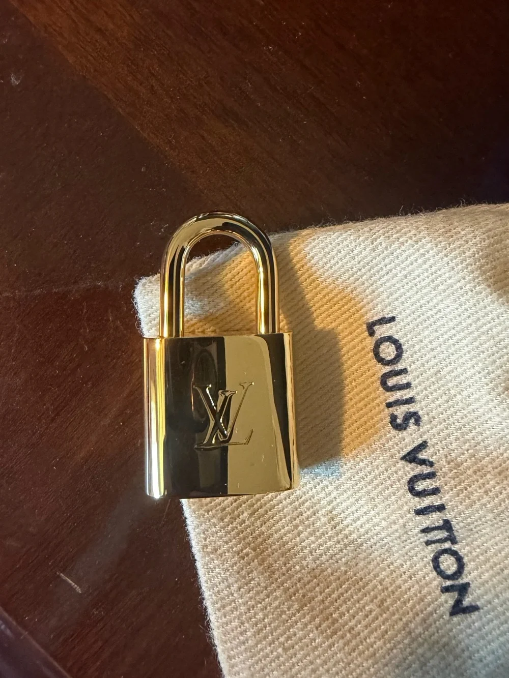 Louis Vuitton Gold-tone Padlock Charm with LV Monogram